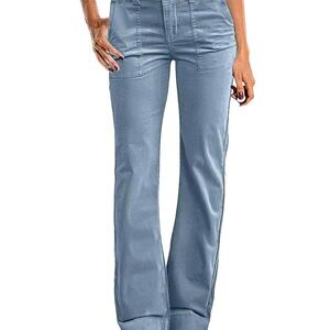 Stylish Blue High-Waisted Pants